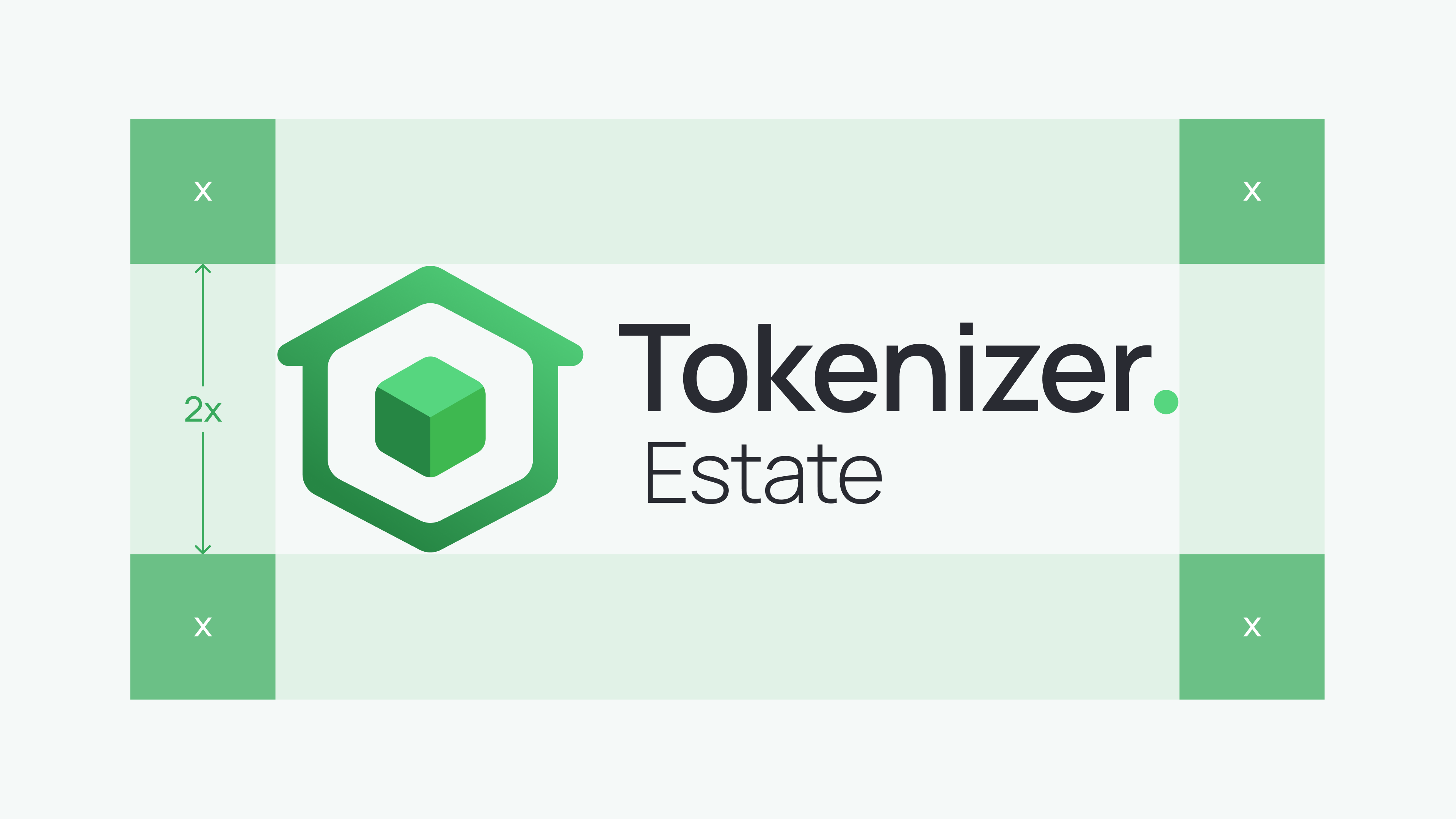 Tokenizer.Estate Logo Clearspace Guidelines - Minimum Safe Area Around Logo